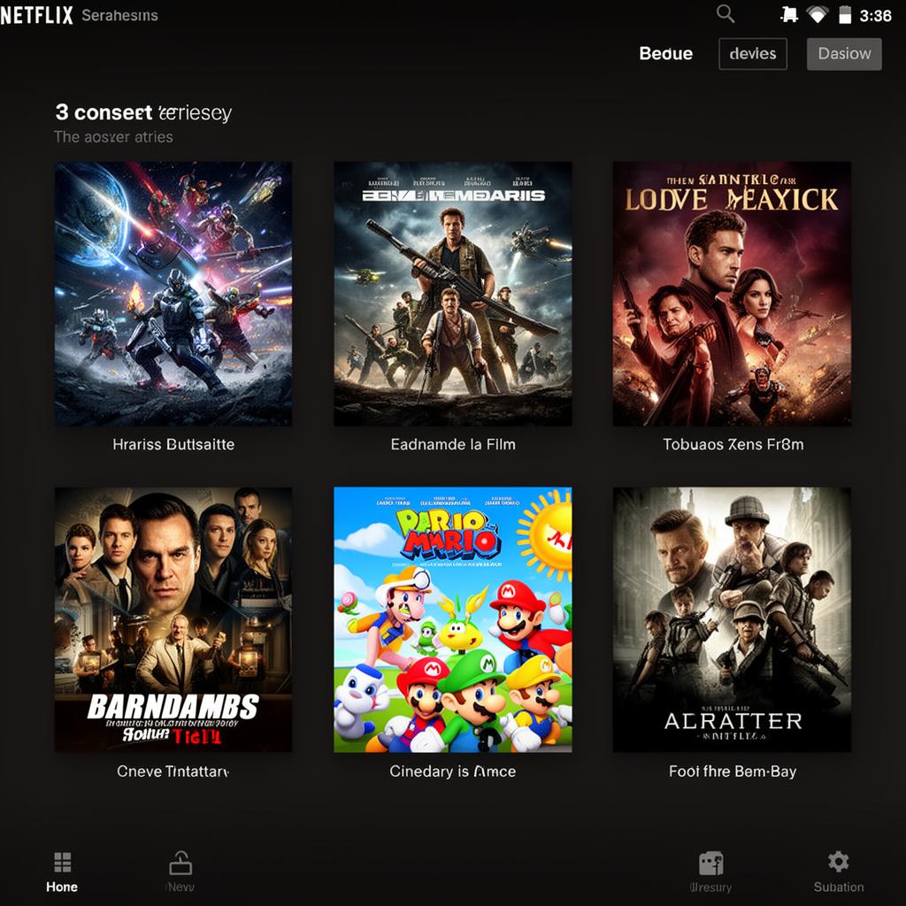 Catálogo de filmes exibido em Smart TV